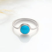 Natural Round Turqouise Stone Ring